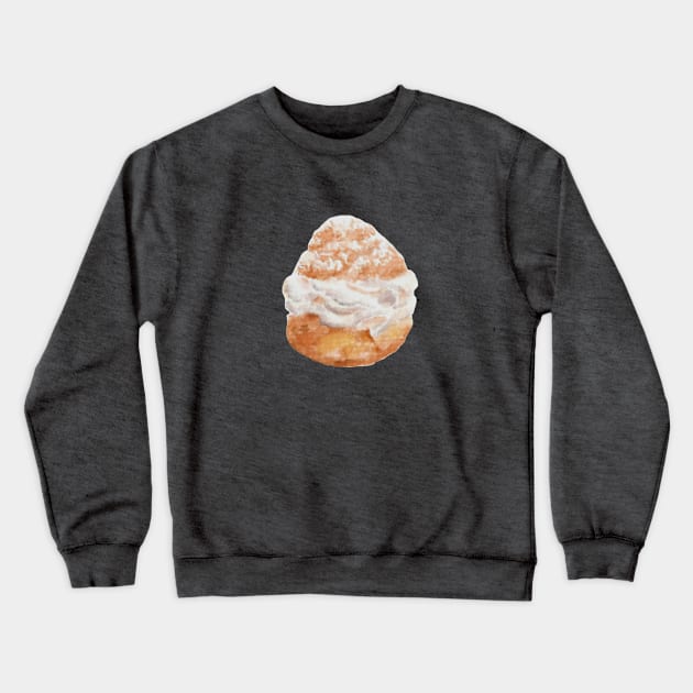 Cream Puff Watercolour Illustration Crewneck Sweatshirt by toffany's